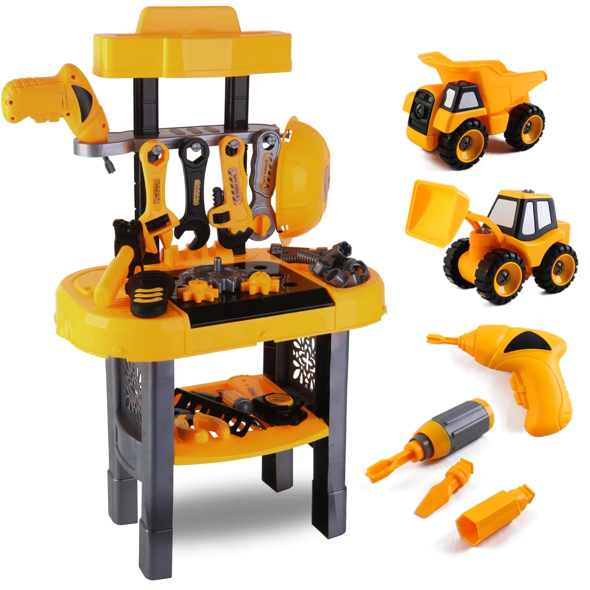 Toddler STEM Construction Workbench – 3-in-1 Play Tool Set with Realistic Electronic Drill