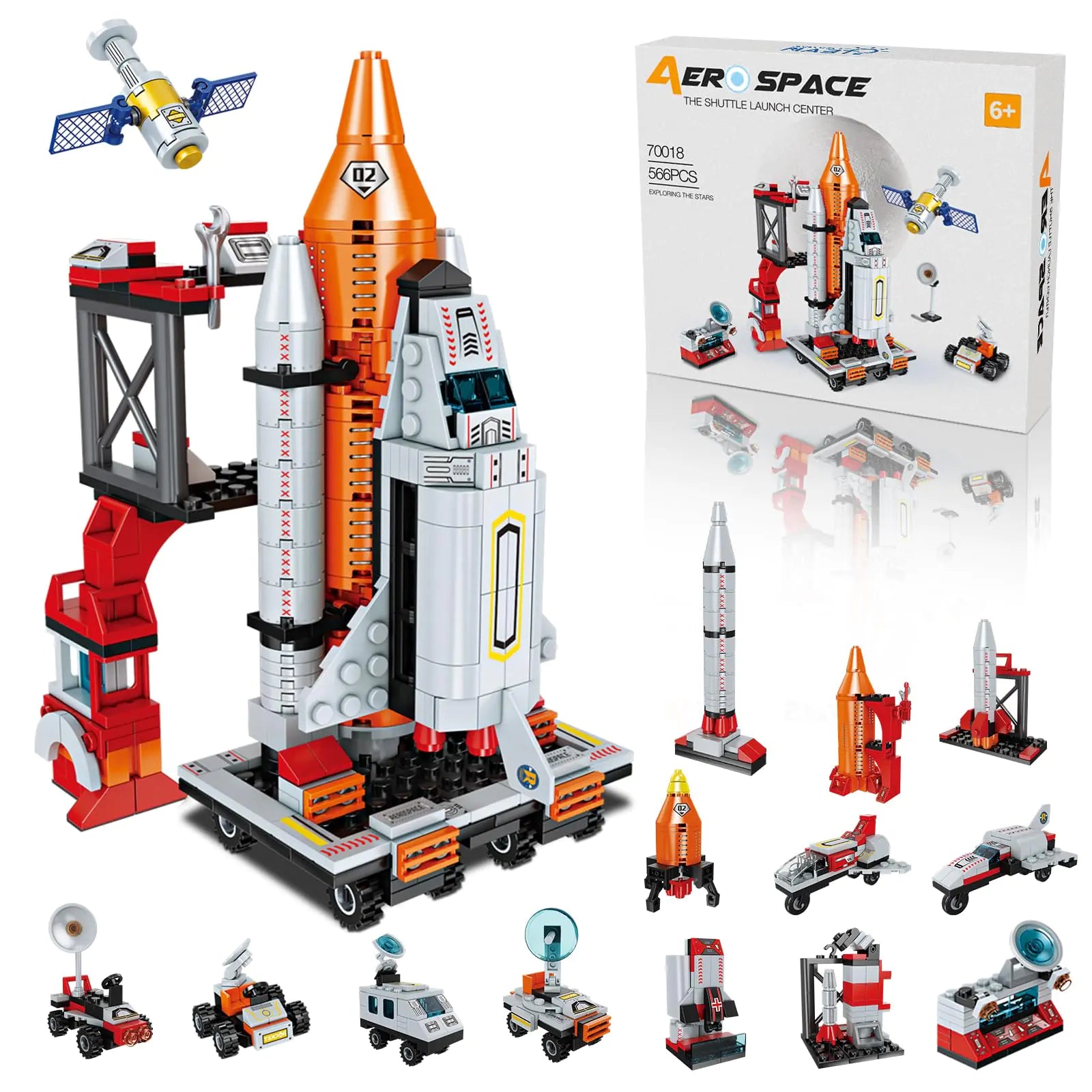 12-in-1 Aerospace Building Kit – Transformable Rocket Launcher & Space Shuttle Set