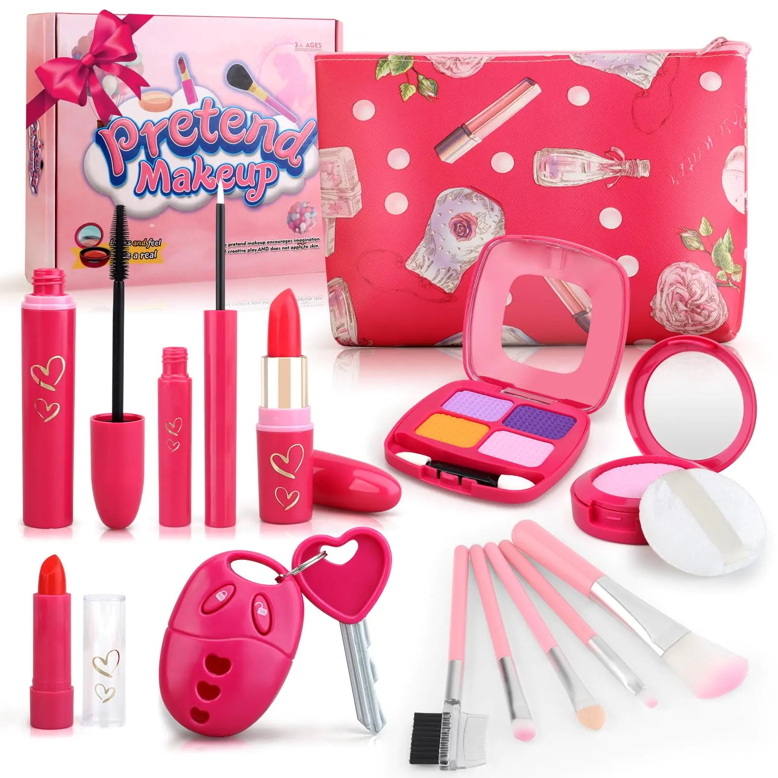 Toddler’s "Just Like Mommy" Pretend Kit – Mess-Free Makeup, Car Keys & Phone