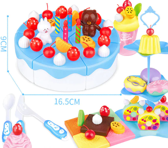 Kids Fruit Cutting Toy Set for Pretend Play Kitchen