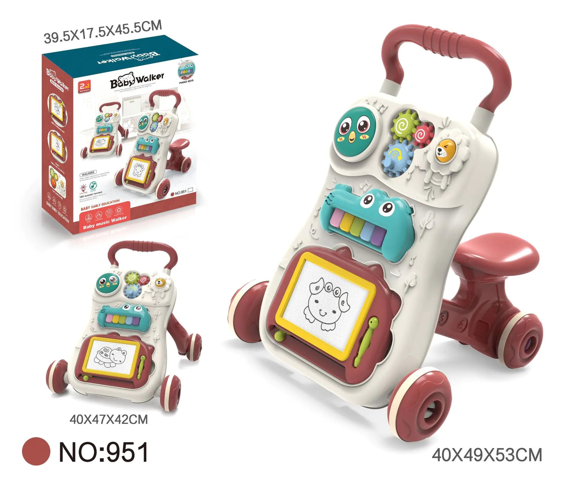 Multifunctional Baby Walker Toy with Music