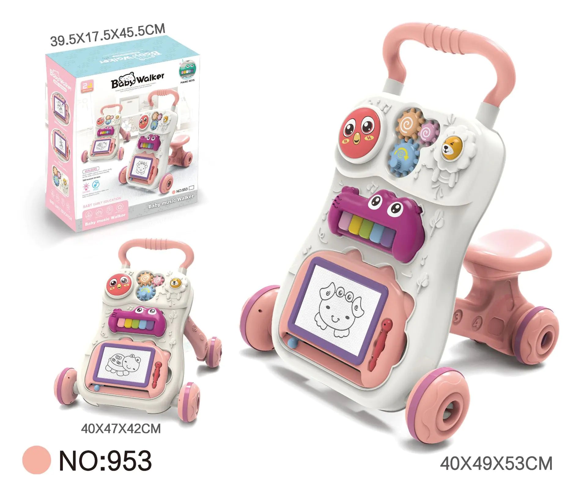 Multifunctional Baby Walker Toy with Music