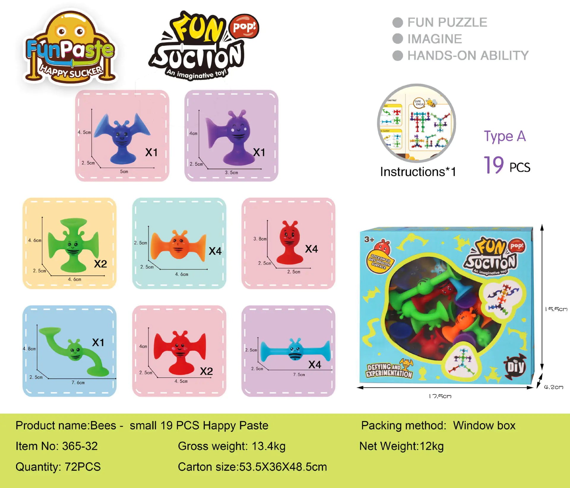 Bees Suction Cups Versatile Building Soft Blocks Toy