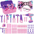 67pc Pink Kids Tool Box Set – Electronic Toy Drill & Tool Belt for Girls & Boys
