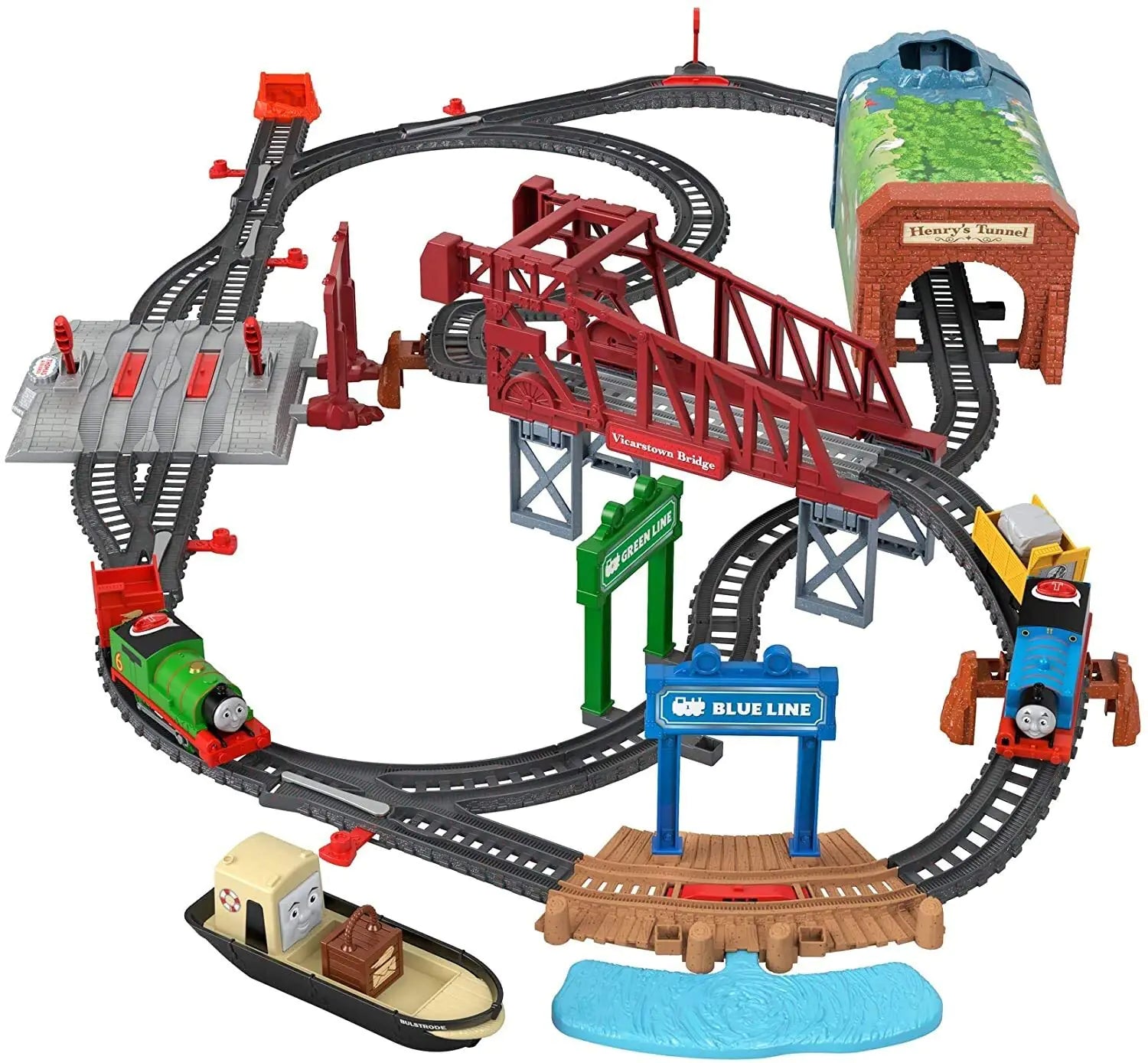 Thomas & Friends Talking Thomas & Percy Motorized Train Set with Smart Interacting Engines